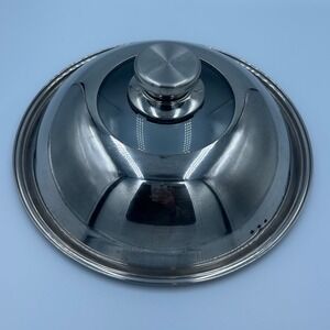 BergHOFF Stainless Steel Universal Lid High Dome Glass Center Steam Vent Silver